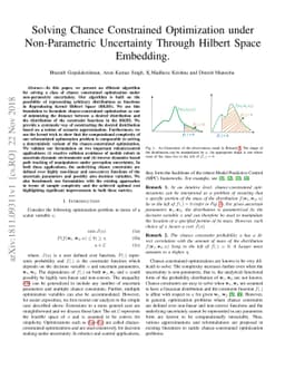 Solving Chance Constrained Optimization under Non-Parametric Uncertainty
  Through Hilbert Space Embedding