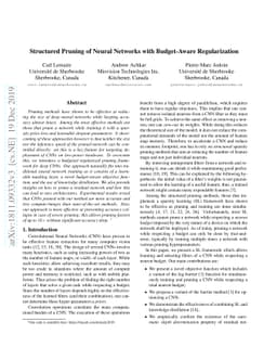 Structured Pruning of Neural Networks with Budget-Aware Regularization