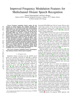 Improved Frequency Modulation Features for Multichannel Distant Speech
  Recognition