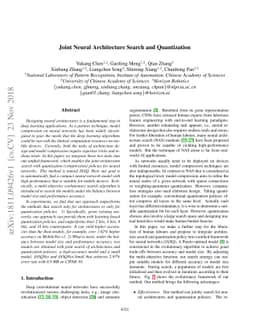 Joint Neural Architecture Search and Quantization