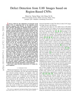 Defect Detection from UAV Images based on Region-Based CNNs