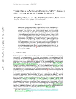 TimbreTron: A WaveNet(CycleGAN(CQT(Audio))) Pipeline for Musical Timbre
  Transfer