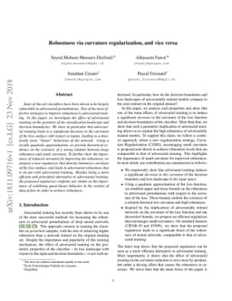 Robustness via curvature regularization, and vice versa