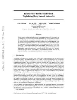 Representer Point Selection for Explaining Deep Neural Networks