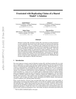 Frustrated with Replicating Claims of a Shared Model? A Solution