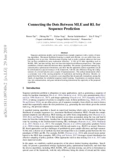 Connecting the Dots Between MLE and RL for Sequence Prediction
