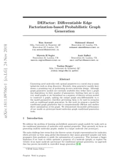 DEFactor: Differentiable Edge Factorization-based Probabilistic Graph
  Generation