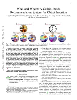 What and Where: A Context-based Recommendation System for Object
  Insertion