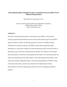 Three-Dimensionally Embedded Graph Convolutional Network (3DGCN) for
  Molecule Interpretation