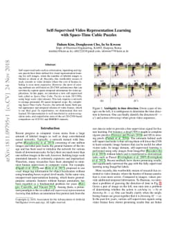 Self-Supervised Video Representation Learning with Space-Time Cubic
  Puzzles