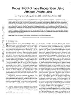 Robust RGB-D Face Recognition Using Attribute-Aware Loss