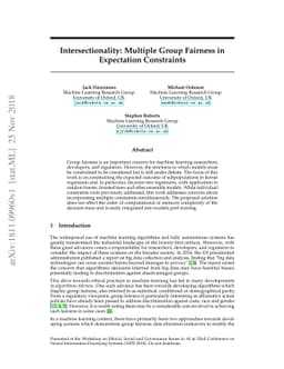 Intersectionality: Multiple Group Fairness in Expectation Constraints