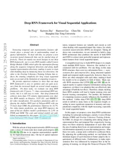 Deep RNN Framework for Visual Sequential Applications