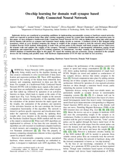On-chip learning for domain wall synapse based Fully Connected Neural
  Network