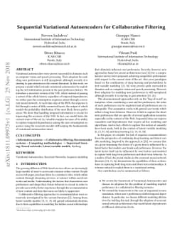 Sequential Variational Autoencoders for Collaborative Filtering