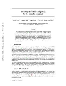 A Survey of Mobile Computing for the Visually Impaired