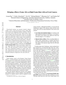 Bringing a Blurry Frame Alive at High Frame-Rate with an Event Camera