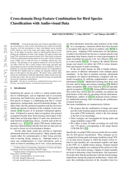 Cross-domain Deep Feature Combination for Bird Species Classification
  with Audio-visual Data