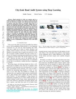 City-Scale Road Audit System using Deep Learning