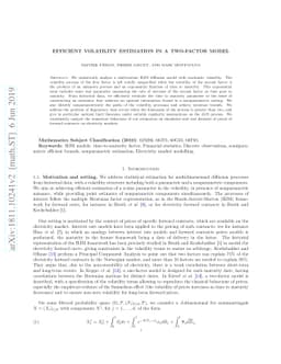 Efficient volatility estimation in a two-factor model