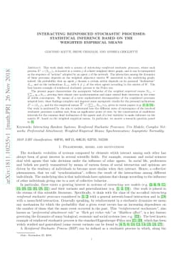 Interacting reinforced stochastic processes: statistical inference based
  on the weighted empirical means