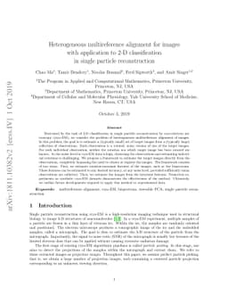Heterogeneous multireference alignment for images with application to
  2-D classification in single particle reconstruction