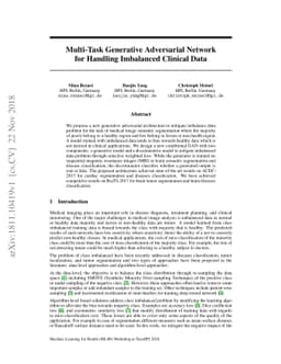 Multi-Task Generative Adversarial Network for Handling Imbalanced
  Clinical Data