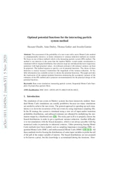 Optimal input potential functions in the interacting particle system
  method