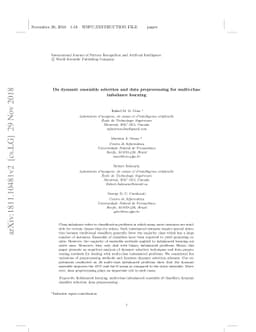ICPRAI 2018 SI: On dynamic ensemble selection and data preprocessing for
  multi-class imbalance learning