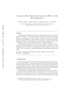 Tracing in 2D to Reduce the Annotation Effort for 3D Deep Delineation
