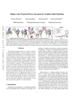 Higher-order Projected Power Iterations for Scalable Multi-Matching