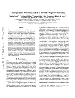 Challenges in the Automatic Analysis of Students' Diagnostic Reasoning