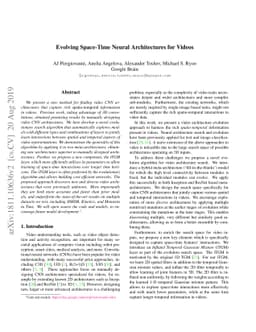 Evolving Space-Time Neural Architectures for Videos