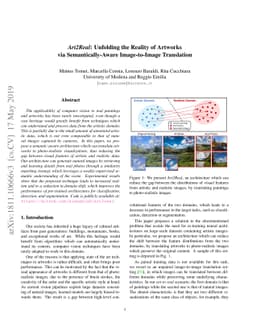 Art2Real: Unfolding the Reality of Artworks via Semantically-Aware
  Image-to-Image Translation