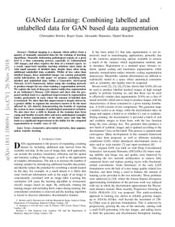 GANsfer Learning: Combining labelled and unlabelled data for GAN based
  data augmentation