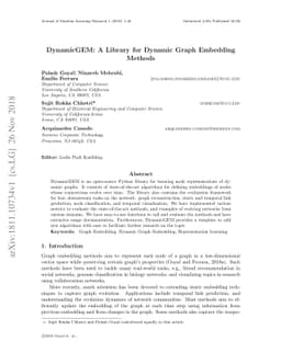 DynamicGEM: A Library for Dynamic Graph Embedding Methods