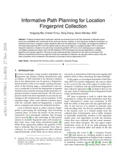 Informative Path Planning for Location Fingerprint Collection