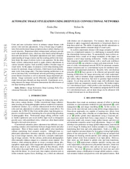 Automatic Image Stylization Using Deep Fully Convolutional Networks