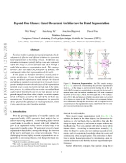 Beyond One Glance: Gated Recurrent Architecture for Hand Segmentation