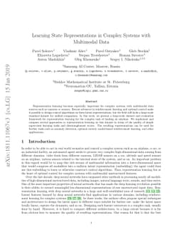 Learning State Representations in Complex Systems with Multimodal Data