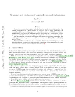 Grammars and reinforcement learning for molecule optimization