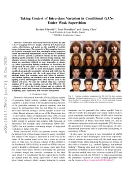 Taking Control of Intra-class Variation in Conditional GANs Under Weak
  Supervision