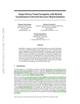 Target Driven Visual Navigation with Hybrid Asynchronous Universal
  Successor Representations