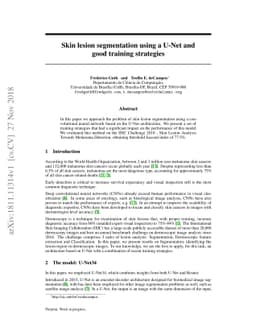 Skin lesion segmentation using U-Net and good training strategies