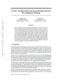 CyLKs: Unsupervised Cycle Lucas-Kanade Network for Landmark Tracking