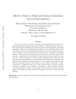 Effective Ways to Build and Evaluate Individual Survival Distributions