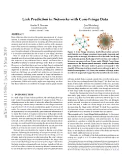 Link Prediction in Networks with Core-Fringe Data