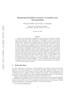 Quantizing Euclidean motions via double-coset decomposition