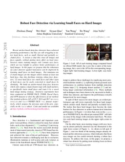 Robust Face Detection via Learning Small Faces on Hard Images