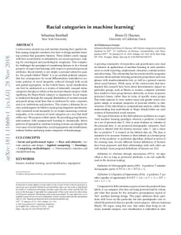 Racial categories in machine learning